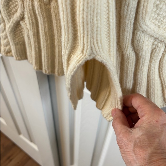 Everlane Cream Cable Knit Turtleneck Sweater Size XL 92% Wool 8% Cashmere EUC - Picture 4 of 6